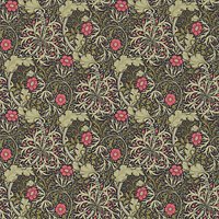 Morris & Co Seaweed Wallpaper - Ebony/Poppy, DM3W214716