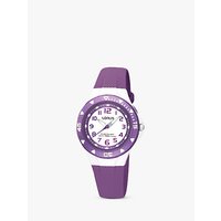 Lorus Girls' Rubber Strap Watch - Lilac/White