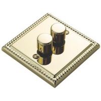 Volex 2-Way Double Polished Brass Dimmer Switch - 5010620080073