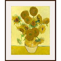 Vincent Van Gogh- Sunflowers - Dark Brown Framed Print