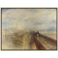 Joseph Mallord William Turner- Rain, Steam And Speed - Natural Ash Framed Canvas