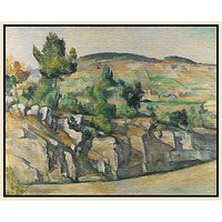Paul Cezanne- Hillside In Provence - Natural Ash Framed Canvas