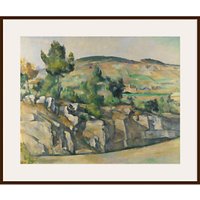 Paul Cezanne- Hillside In Provence - Dark Brown Framed Print