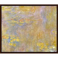 Claude Monet- Waterlilies, After 1916 - Dark Brown Framed Canvas