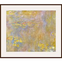 Claude Monet- Waterlilies, After 1916 - Dark Brown Framed Print