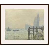 Claude Monet- Thames Below Westminster - Dark Brown Framed Print
