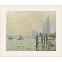 Claude Monet- Thames Below Westminster - Natural Ash Framed Print