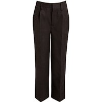 John Lewis Boys' Easy Care Adjustable Waist Regular Fit School Trousers - Charcoal