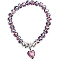 Martick Murano Heart & Crystal Bracelet - Purple