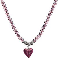 Martick Murano Heart And Crystal Pendant Necklace - Plum