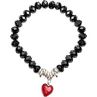 Martick Murano Heart & Crystal Bracelet - Red