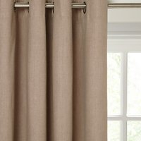 House By John Lewis Lined Eyelet Curtains - Mocha