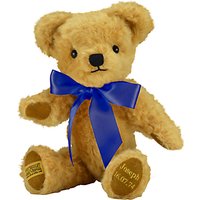 Merrythought Personalised London Curly Gold Teddy Bear With Gold Thread - Gold/Navy