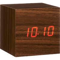 Gingko Click Clock Cube LED Alarm Clock - Walnut Red