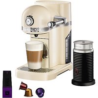 Nespresso Artisan Coffee Machine With Aeroccino By KitchenAid - Almond Cream