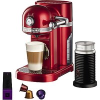 Nespresso Artisan Coffee Machine With Aeroccino By KitchenAid - Candy Apple Red