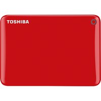Toshiba Canvio Connect II Portable Hard Drive, USB 3.0, 1TB - Red
