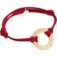 Merci Maman Personalised 18ct Gold Plated Eternity Bracelet - Red