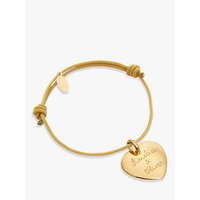 Merci Maman Personalised 18ct Gold Plated Heart Bracelet - Beige