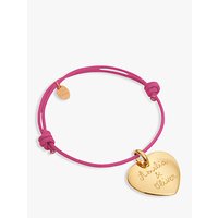 Merci Maman Personalised 18ct Gold Plated Heart Bracelet - Fuchsia