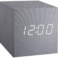 Gingko Click Clock Cube LED Alarm Clock - Silver