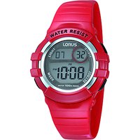 Lorus Children's Digital PU Rubber Strap Watch - Red/Grey