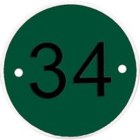 The House Nameplate Company Personalised Acrylic Round House Number, Dia.11.5cm - Green / Black