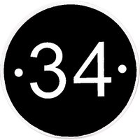 The House Nameplate Company Personalised Acrylic Round House Number, Dia.11.5cm - Black / White