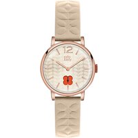 Orla Kiely Women's Floral Stamp Dial Leather Strap Watch - Nude