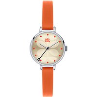 Orla Kiely Women's Mini Slim Strap Leather Strap Watch - Orange/Cream