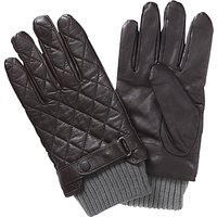 Barbour Quilted Leather Gloves - Brown