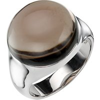 A B Davis Sterling Silver Semi Precious Bubble Stone Ring - Smoky Quartz