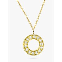 London Road Meridian 9ct Gold Diamond Set Circle Pendant - Yellow Gold