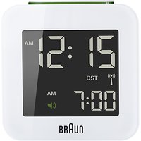 Braun Radio Controlled Travel Global Alarm Clock - White