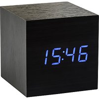 Gingko Click Clock Cube LED Alarm Clock - Black