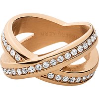 Dyrberg/Kern Crystal X-Design Ring - Rose Gold