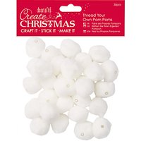 Docrafts Thread Your Own Pom Poms, Pack Of 30 - White