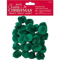 Docrafts Thread Your Own Pom Poms, Pack Of 30 - Green