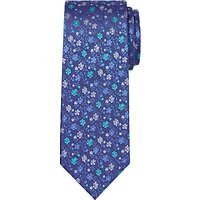 Chester By Chester Barrie Floral Silk Tie - Blue/Green