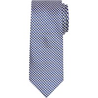 Chester By Chester Barrie Chevron Woven Silk Tie - Blue/Silver