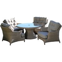 4 Seasons Outdoor Valentine 'Cosy Living' Garden Table & Chairs Set, Low Back Design - Praia