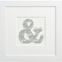 Letterfest Personalised Mr & Mrs Print, Dove Grey - White Frame