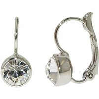 Finesse Swarovski Crystal Leverback Earrings - Silver