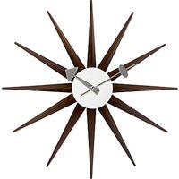 Vitra Sunburst Wall Clock, Dia.47cm - Walnut