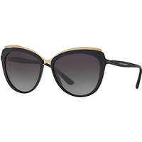 Dolce & Gabbana DG4304 Cat's Eye Sunglasses - Matte Black/Grey Gradient