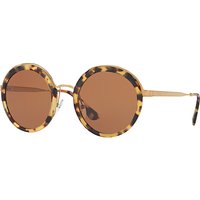 Prada PR 50TS Round Sunglasses - Light Havana/Brown