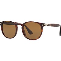 Persol PO3157S Polarised Oval Sunglasses - Tortoise/Brown