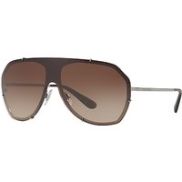 Dolce & Gabbana DG2162 Aviator Sunglasses - Dark Brown/Brown Gradient