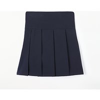 John Lewis Easy Care Panel Pleated Girls' School Skirt - Navy