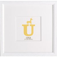 Letterfest Children's Name Animal Alphabet Framed Print - U - Unicorn